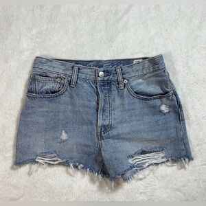 We The People by Free People Cut Off Distressed Light Wash Denim Shorts size 27